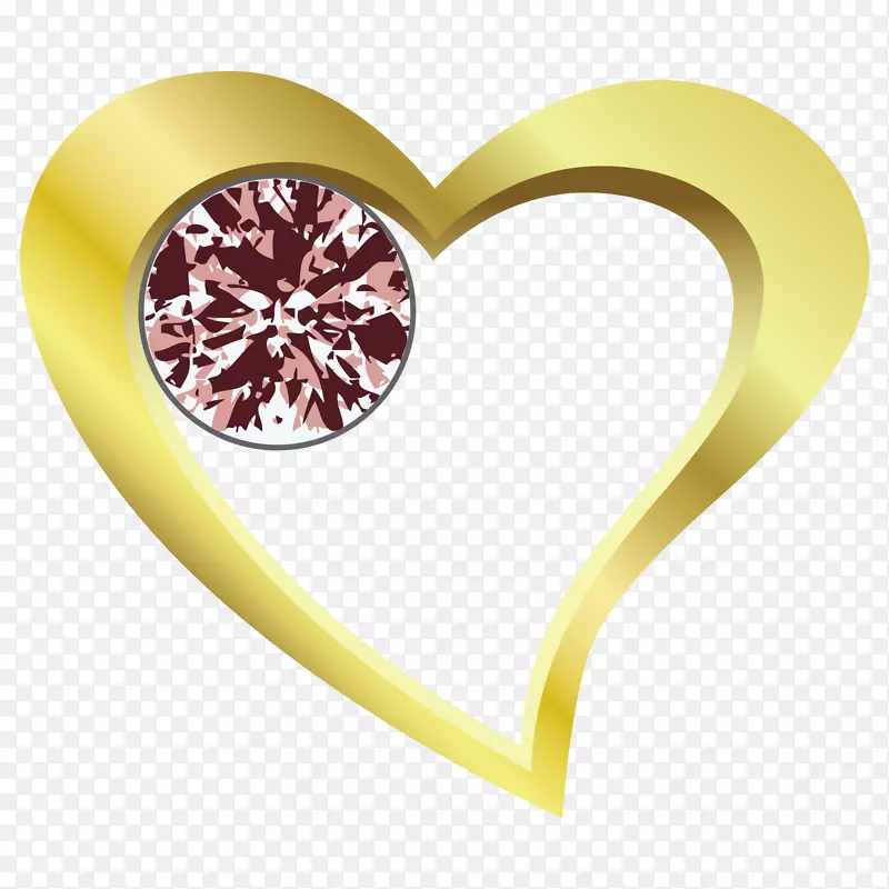 心钻石剪贴画-热爱黄金和美丽的钻石