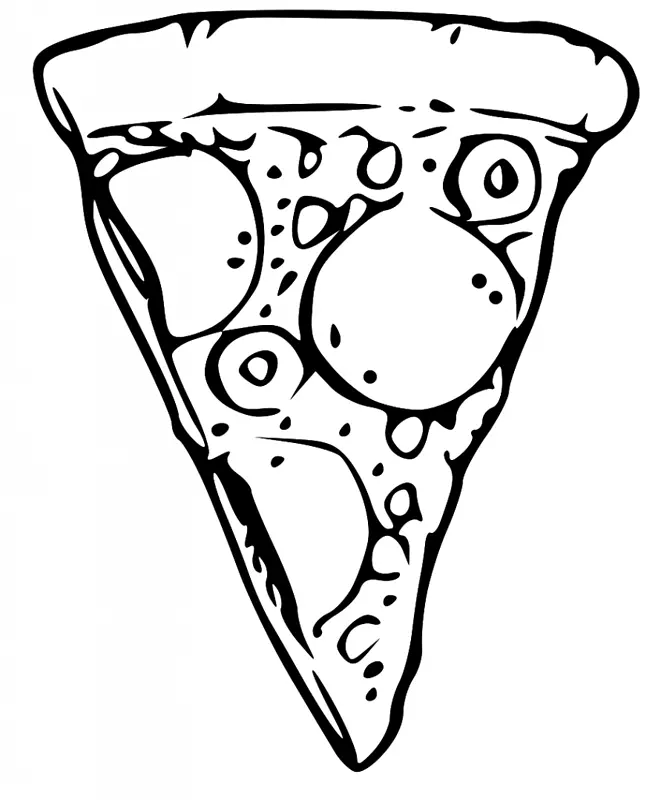 披萨黑白剪贴画-白色食物剪贴画