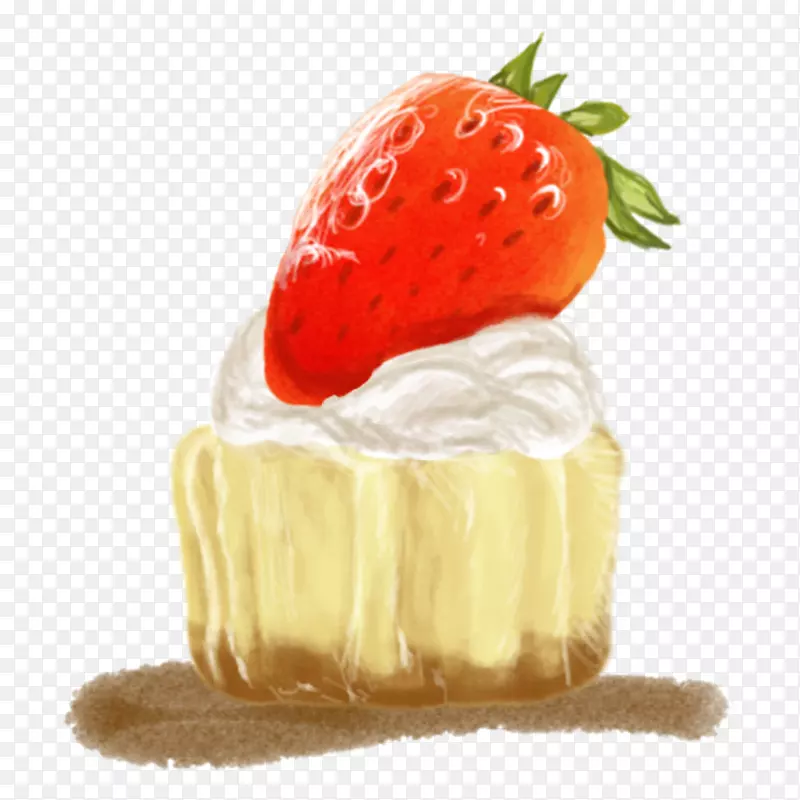芝士蛋糕奶油草莓布丁-草莓布丁插图风格