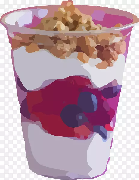冰淇淋派冻酸奶水果沙拉夹艺术