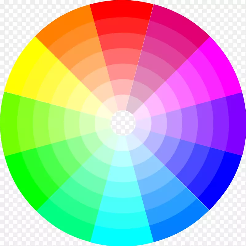 配色轮式配色理论-彩色圆剪贴画