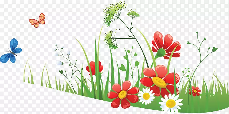 自然景观插图-花卉草甸