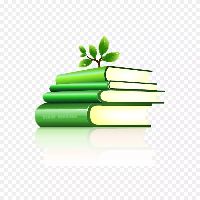 书籍堆栈可伸缩图形.绿色书籍