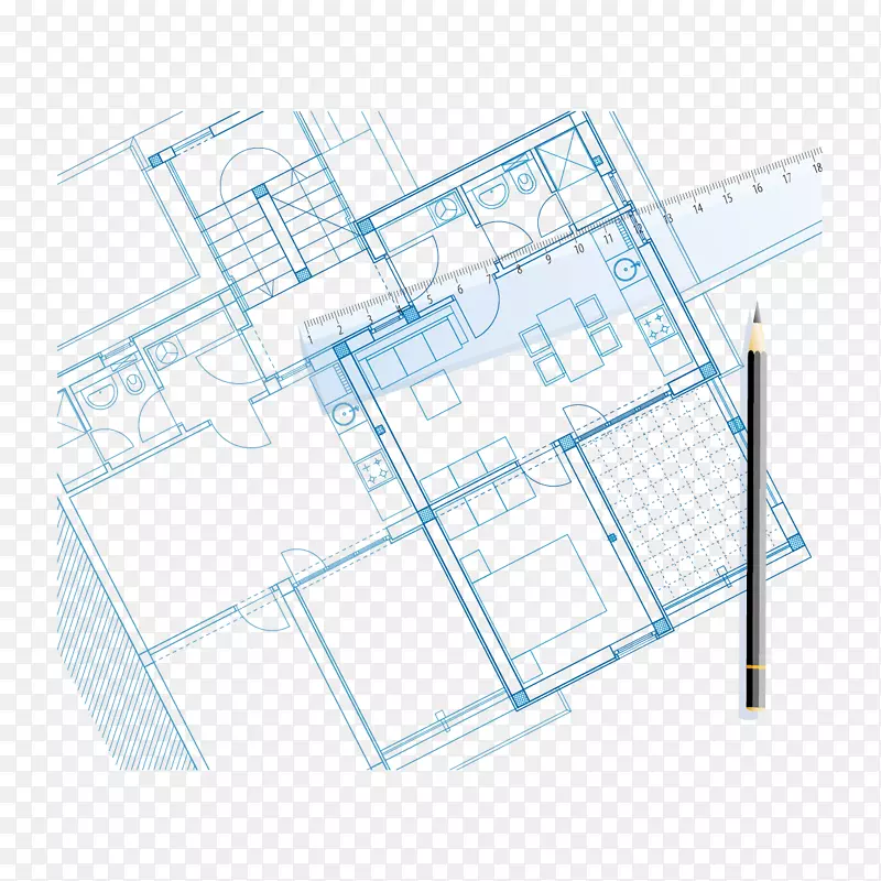平面图绘制建筑立面笔画和房屋