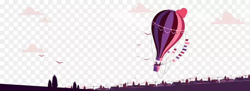 海报广告摄影土坯插画-卡通热气球