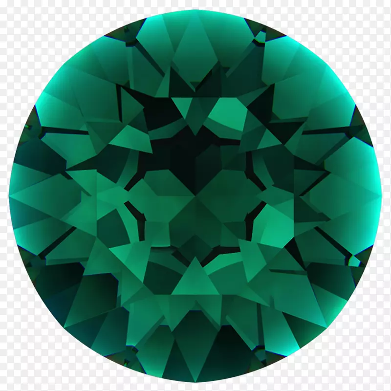耳环水晶施华洛世奇角祖母绿蓝宝石-绿宝石PNG透明图像