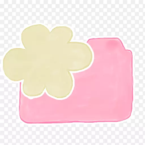 粉红花瓣长方形-文件夹糖果云