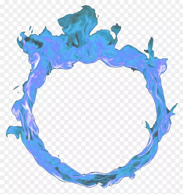 火焰蓝色电脑图标-圆圈蓝色火焰png