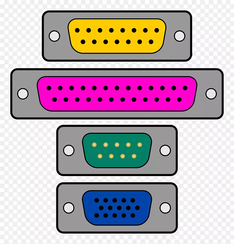 VGA连接器计算机端口串行口并口剪贴画串行剪贴件