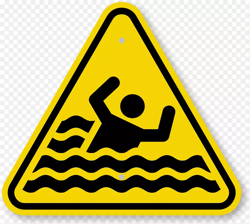 警告标志溺水符号剪辑艺术.警告三角形符号