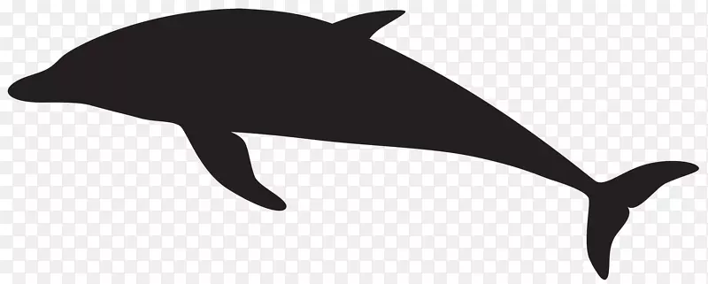 海豚剪影剪贴画-海豚