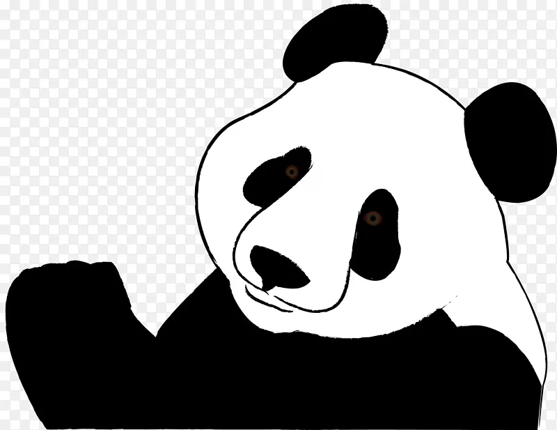大熊猫红熊猫黑白剪贴画-熊猫