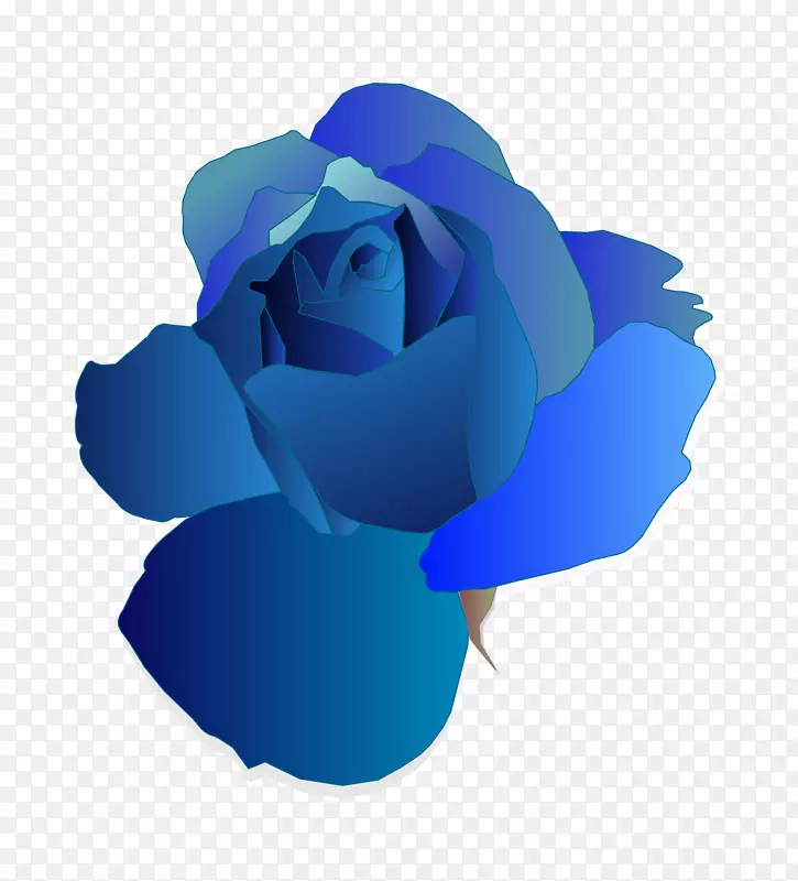 蓝色玫瑰剪贴画-蓝色花朵