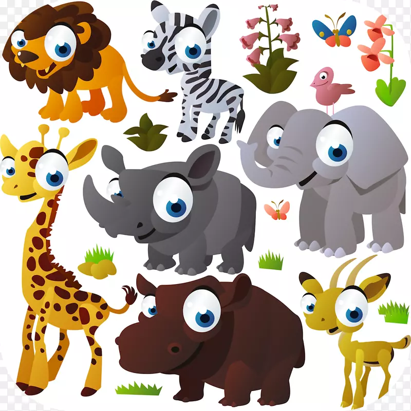 婴儿丛林动物动画剪辑艺术-动物