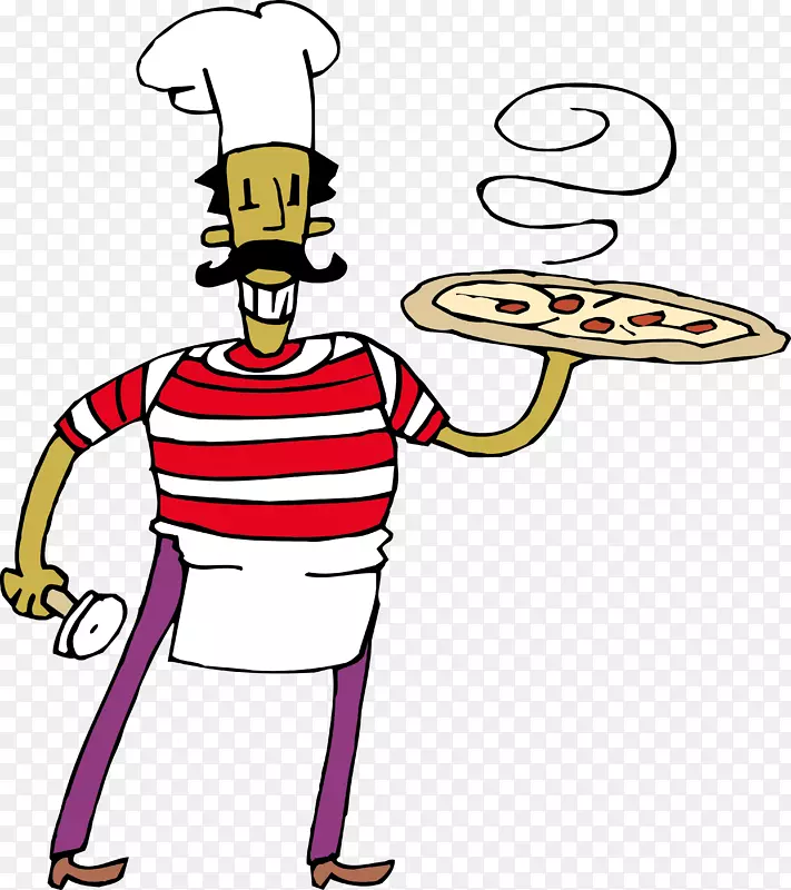 比萨饼烹饪食品剪贴画-厨师