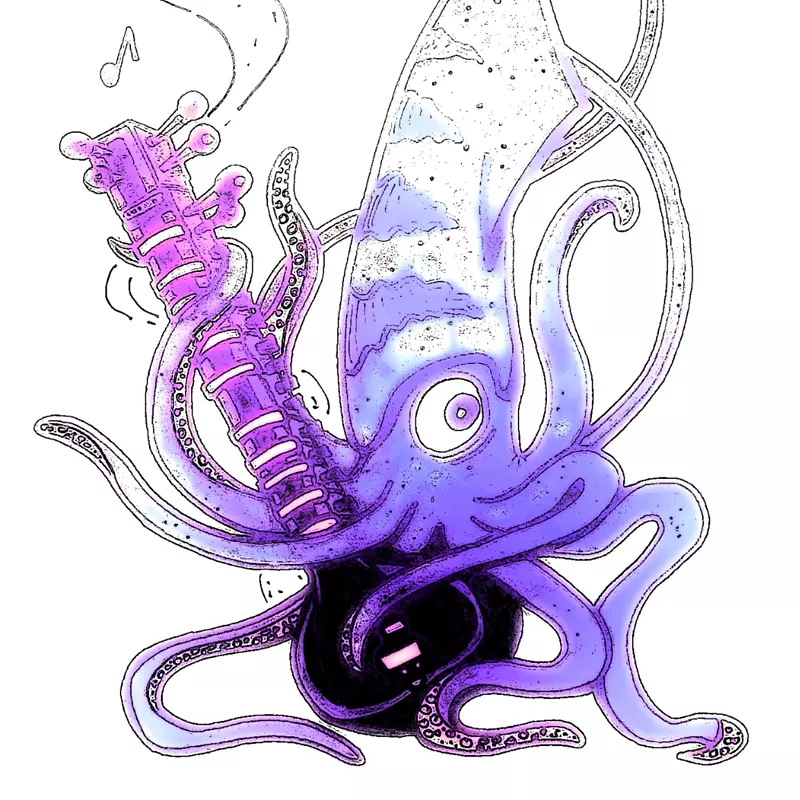 章鱼头足类紫无脊椎动物