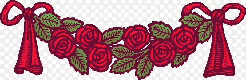 玫瑰花带剪贴画-标题