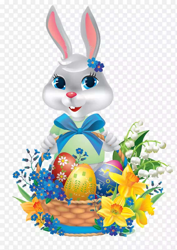 复活节兔子篮子复活节彩蛋复活节兔子