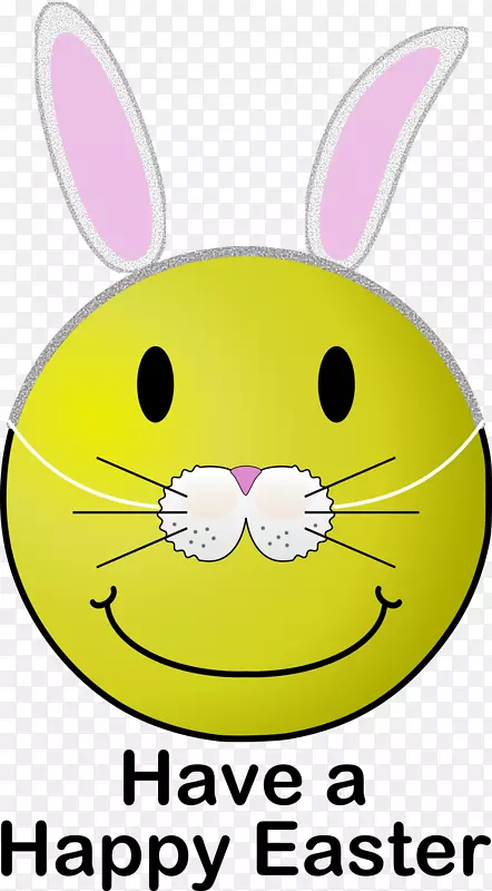 复活节兔子笑脸表情剪辑艺术-复活节兔子