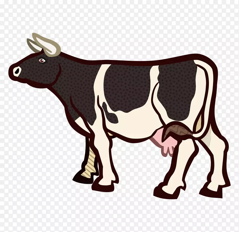 牛场动物剪贴画-牛