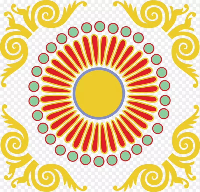 曼达拉标志挂毯-印度