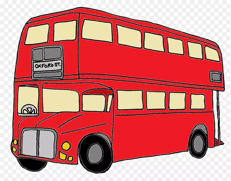 伦敦巴士双层巴士剪贴画-伦敦