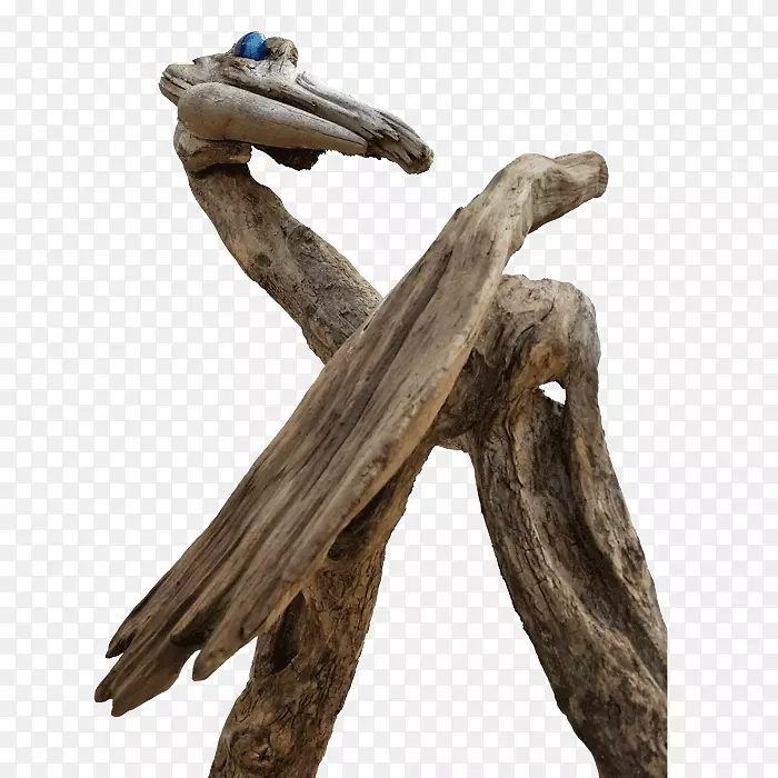 浮木雕塑树雕像-鸵鸟
