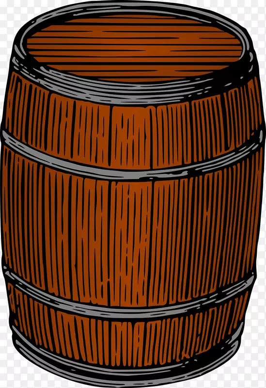 桶形橡木桶夹艺术容器