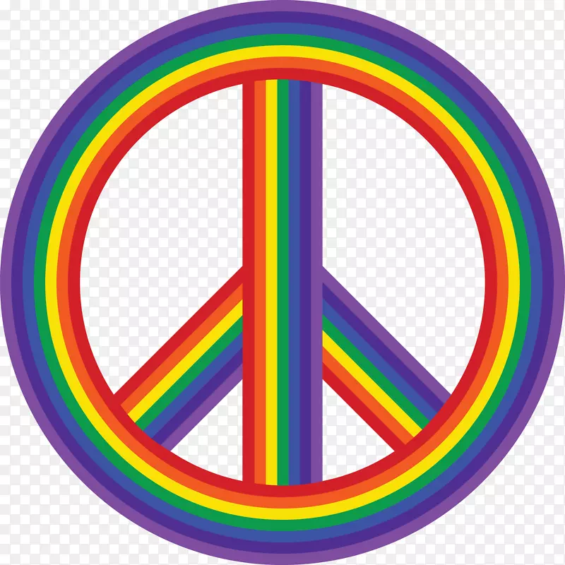 和平符号彩虹剪贴画-和平
