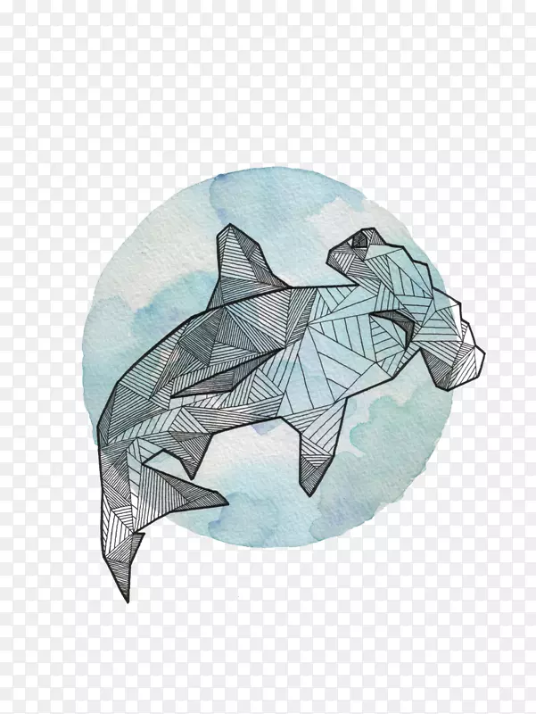 锤头鲨动物绘画几何学.捕梦器