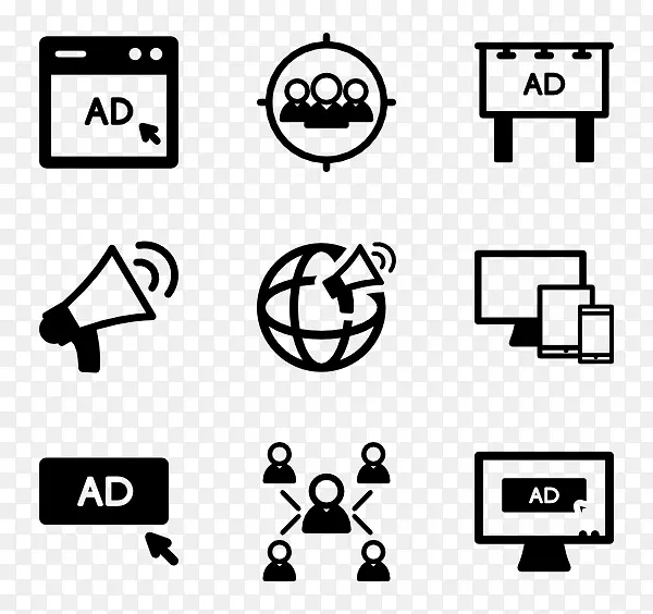 数字营销广告媒体选择电脑图标广告