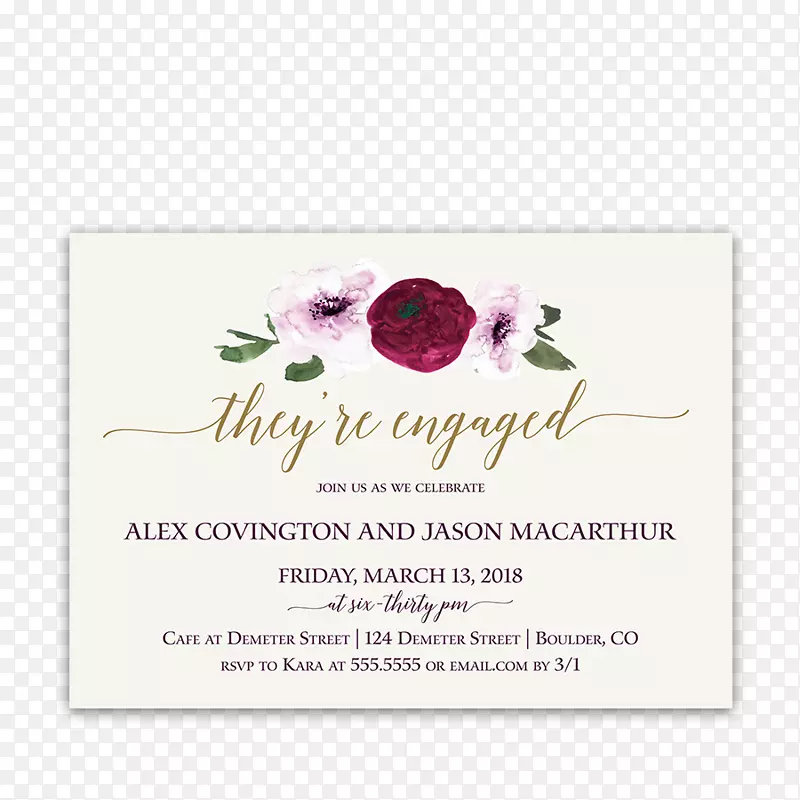 婚礼邀请订婚派对花卉设计-鲜花邀请
