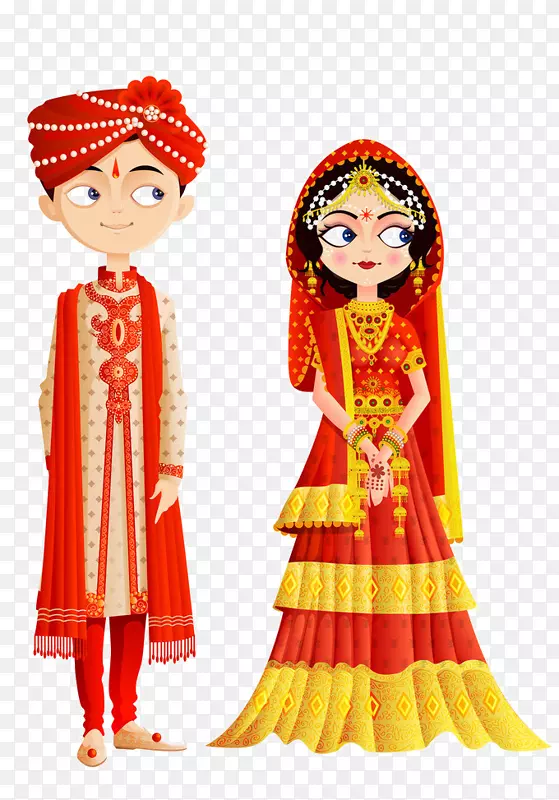 印度邀请婚礼新娘印度教婚礼剪贴画-印度婚礼
