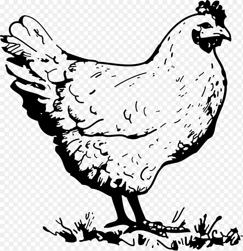 烤鸡画鸡肉夹艺术-aquarell
