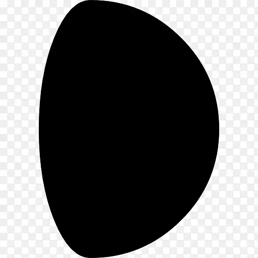圆黑白单色椭圆-月亮相位