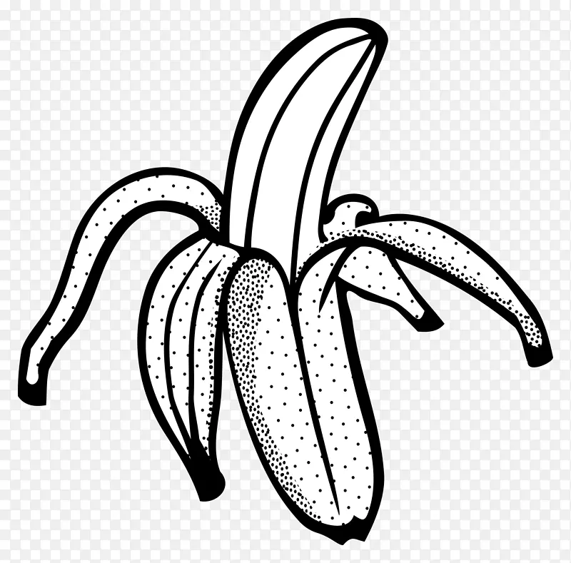香蕉面包线画剪贴画.香蕉叶
