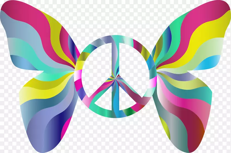 蝴蝶和平符号剪辑艺术-和平符号