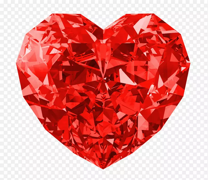 红色钻石心夹艺术-海得拉巴