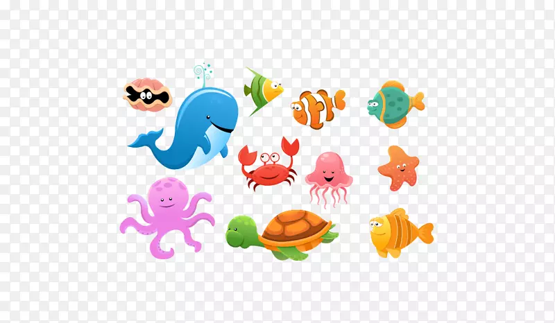 水生动物深海生物剪贴画海洋动物