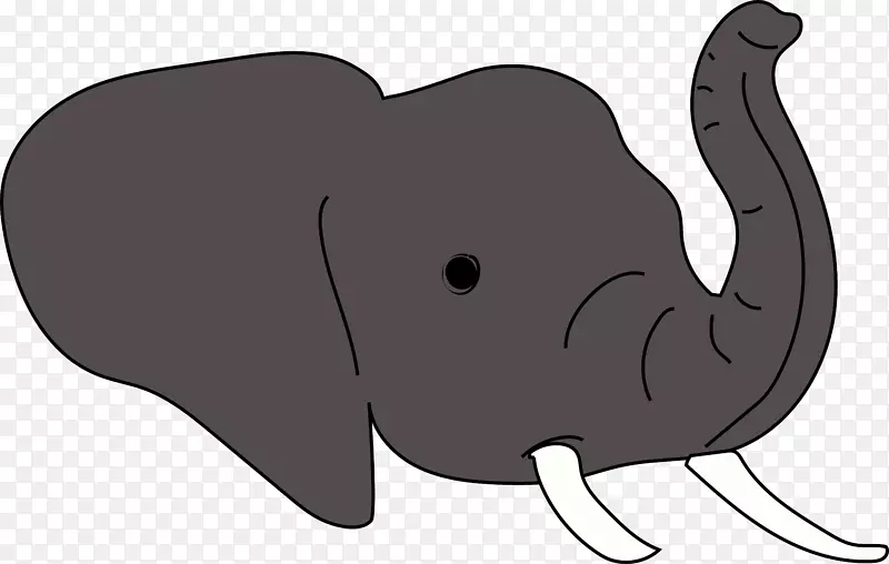 非洲象动物动画剪贴画-可爱的大象
