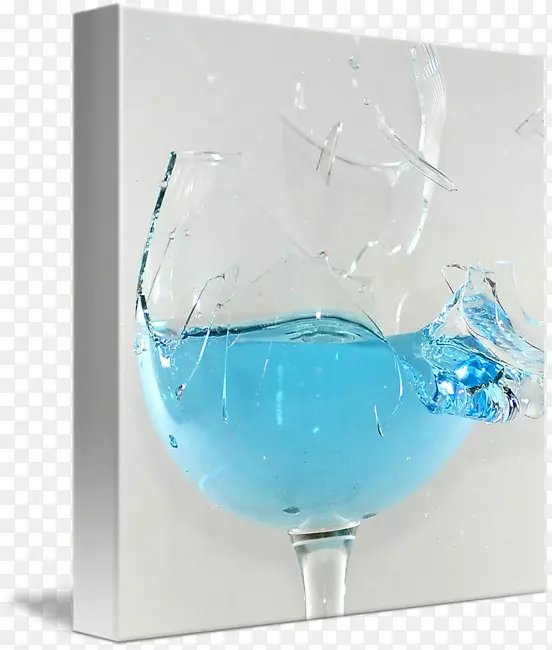 蓝色夏威夷蓝泻湖旧式玻璃杯碎玻璃