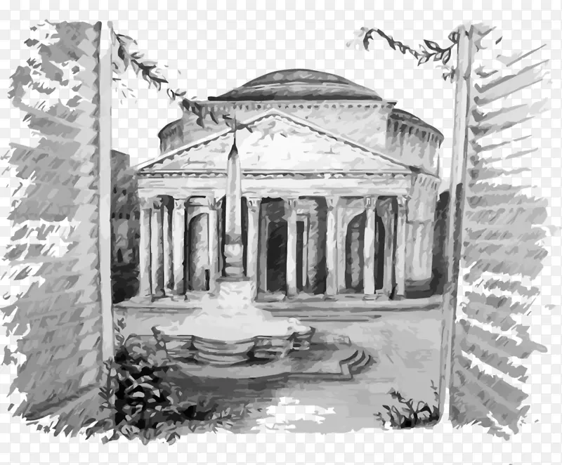 建筑立面素描-万神殿