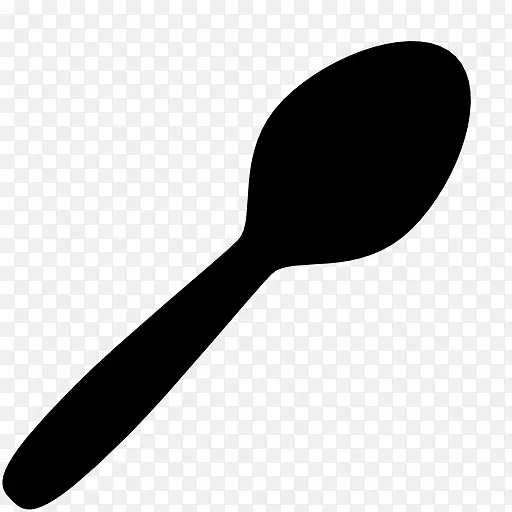 电脑图标，木勺子，叉子和叉子