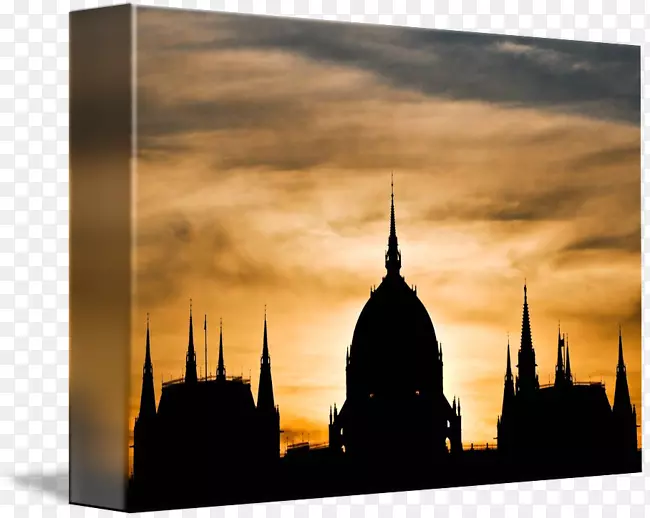 匈牙利议会大厦剪影建筑摄影-建筑剪影