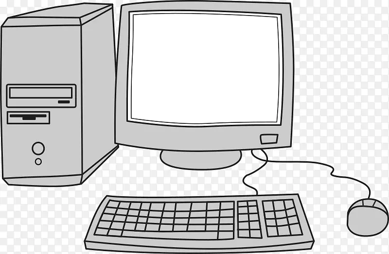 笔记本电脑监控台式电脑个人电脑剪辑艺术卡通电脑