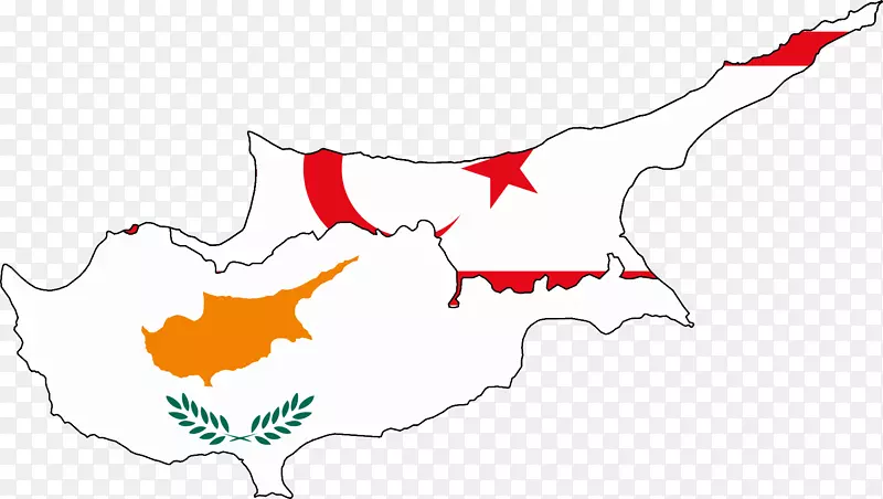 塞浦路斯土族塞人-土耳其人的北塞浦路斯争端旗帜