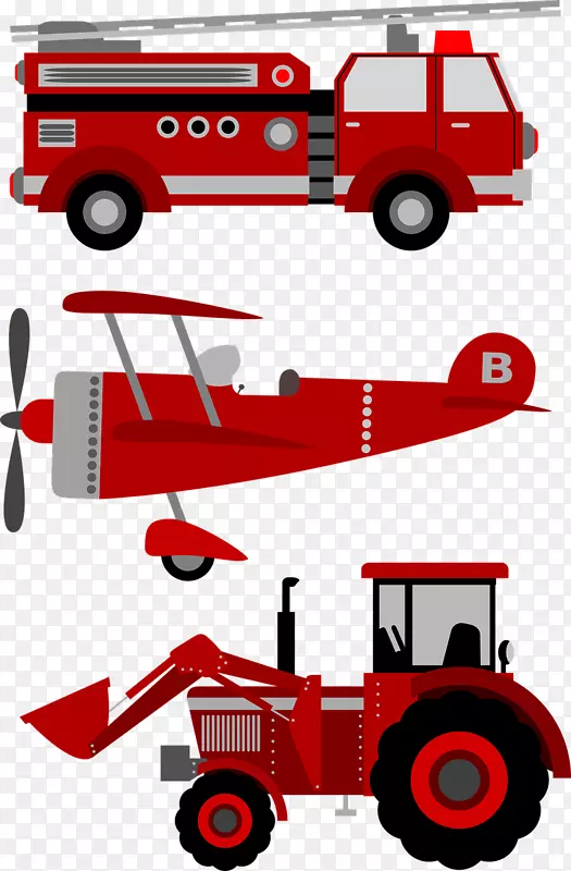 消防车，汽车，飞机，卡车，剪贴画.消防车