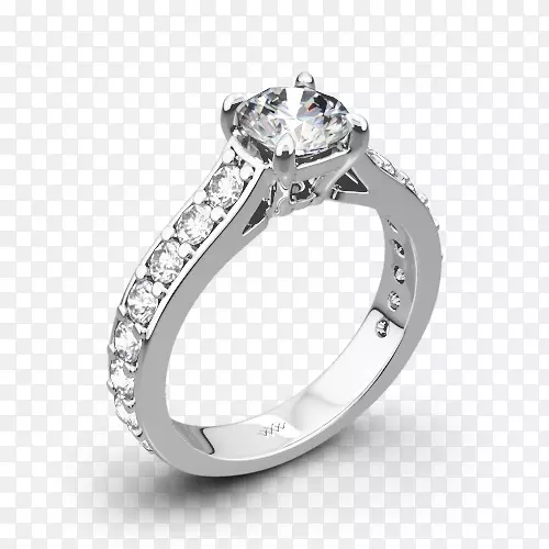 订婚戒指，结婚戒指，公主切割钻石纸牌-玉兰花