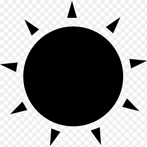 电脑图标太阳光黑色太阳光
