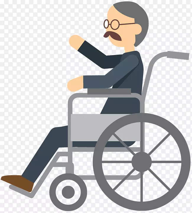 轮椅老年残疾人剪贴画-老年人